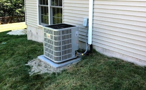 HVAC unit connected to white home
